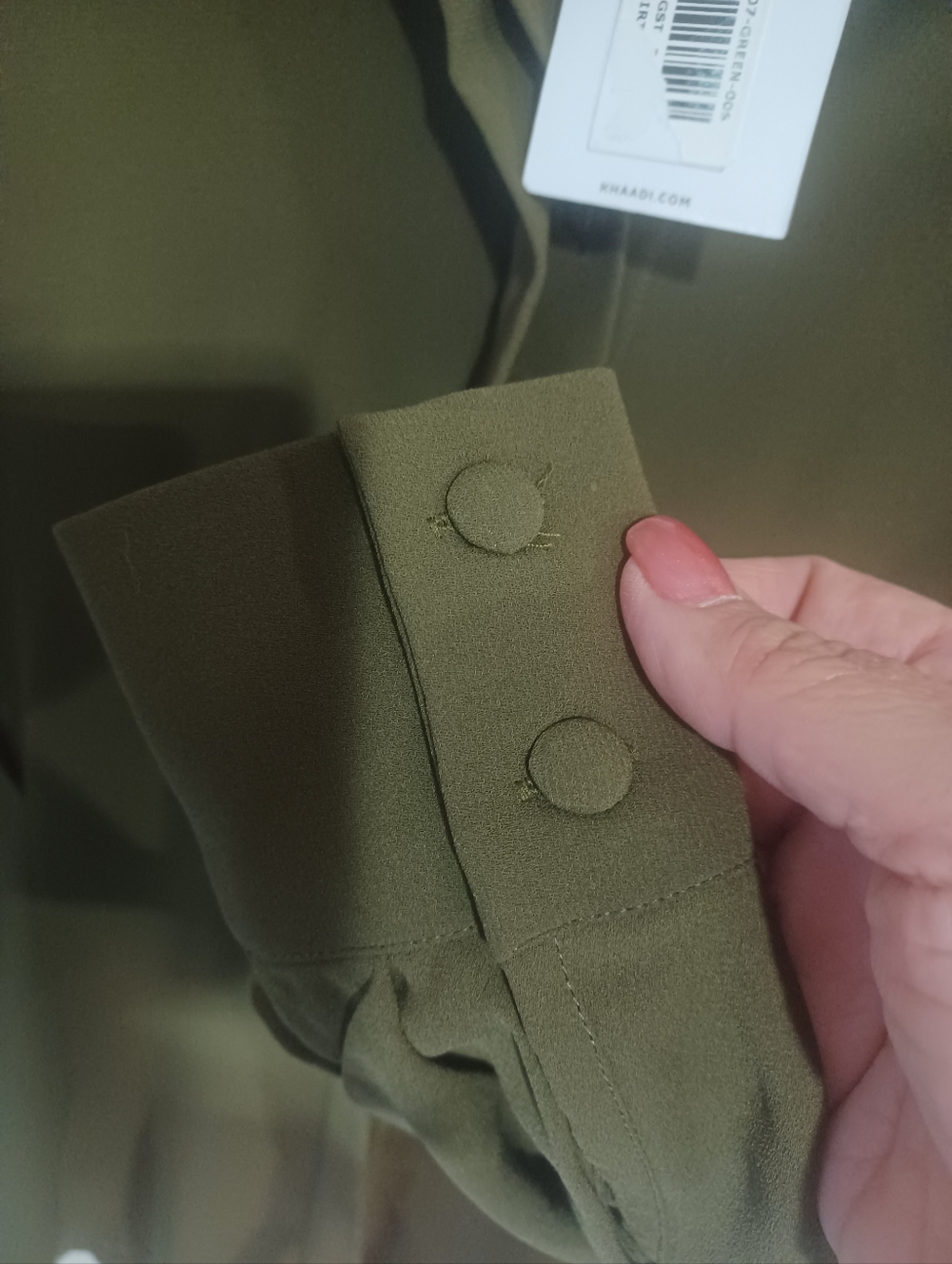 Olive Green Button Down Shirt - Picture 5 of 10